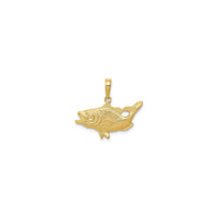 Open Mouth Bass Fish Pendant (14K) front - Popular Jewelry - New York