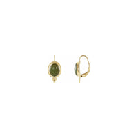Oval Nephrite Jade Rade Framed Earrings (14K) nga nag-una - Popular Jewelry - New York