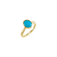Oval Turquoise Cabochon Ring yellow (14K) main - Popular Jewelry - New York