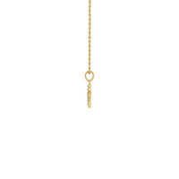 Petite Diamond Cross Necklace yellow (14K) side - Popular Jewelry - New York