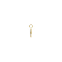 पेटीट डायमंड क्रॉस लटकन पिवळा (14 के) बाजू - Popular Jewelry - न्यूयॉर्क