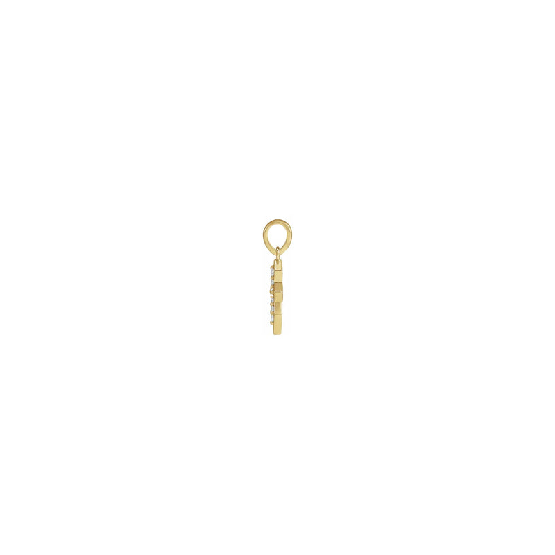 Petite Diamond Cross Pendant yellow (14K) side - Popular Jewelry - New York