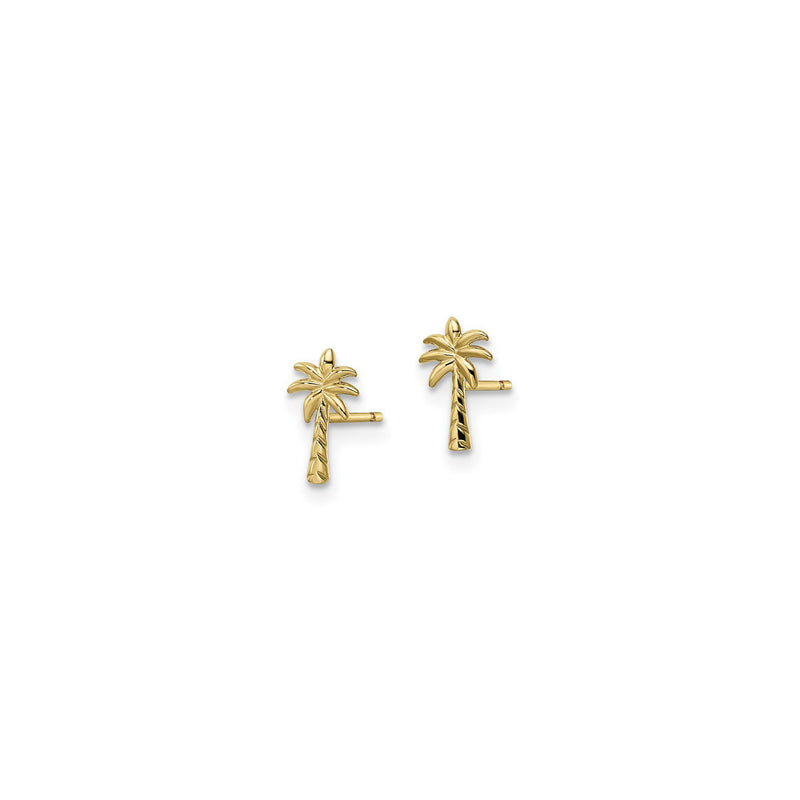 Petite Palm Tree Stud Earrings (14K) side - Popular Jewelry - New York