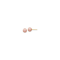 Pink Freshwater Pearl Stud Stud Earrings (14K) akọkọ - Popular Jewelry - Niu Yoki