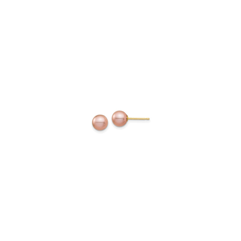 Pink Freshwater Pearl Stud Earrings (14K) main - Popular Jewelry - New York
