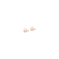 Pink Pearl Stud Earrings (14K) side - Popular Jewelry - New York