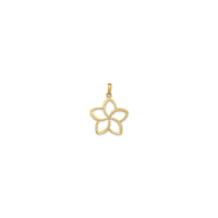 Plumeria Cut Out Pendant yellow (14K) front - Popular Jewelry - New York