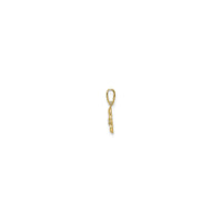 Plumeria Pendant (14K) side - Popular Jewelry - New York
