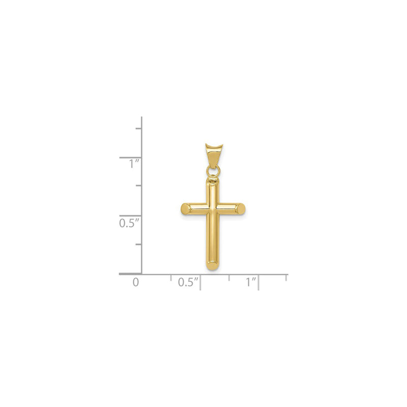 Polished Tube Cross Pendant (14K) scale - Popular Jewelry - New York