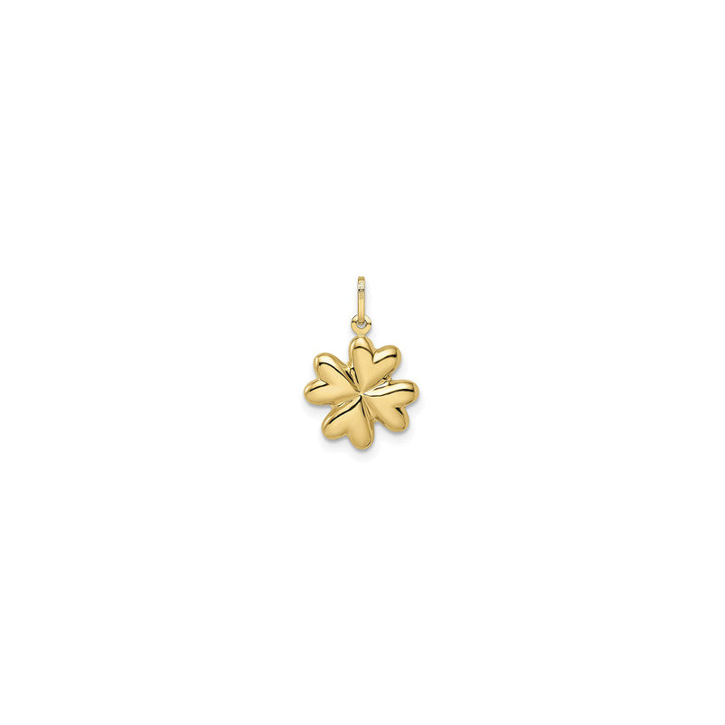 Puffed Four Leaf Clover Pendant (14K) back - Popular Jewelry - New York