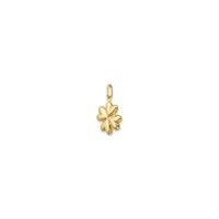 Puffed Four Leaf Clover Pendant (14K) diagonal - Popular Jewelry - New York