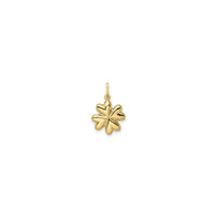 Puffed Four Leaf Clover Pendant (14K) front - Popular Jewelry - New York
