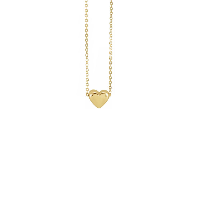Puffy Heart Necklace yellow (14K) front - Popular Jewelry - New York