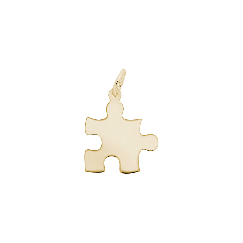 Puzzle Piece Charm yellow (14K) main - Popular Jewelry - New York