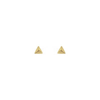 Pyramid Stud Earrings yellow (14K) front - Popular Jewelry - New York