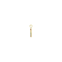 Rainbow Multi-Gemstone Cross Pendant yellow (14K) side - Popular Jewelry - New York