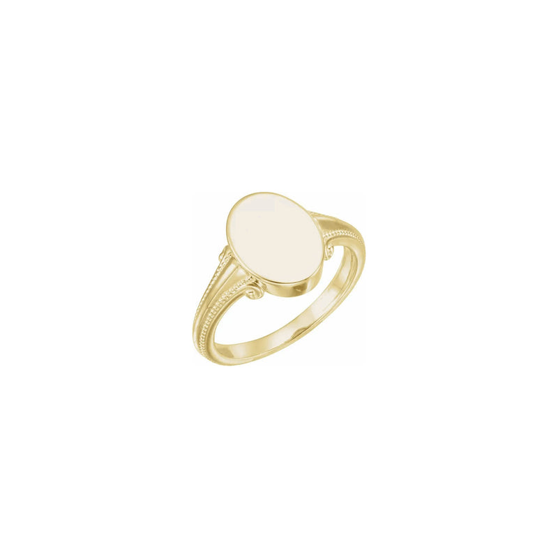 Regal Milgrain Oval Signet Ring yellow (14K) main - Popular Jewelry - New York