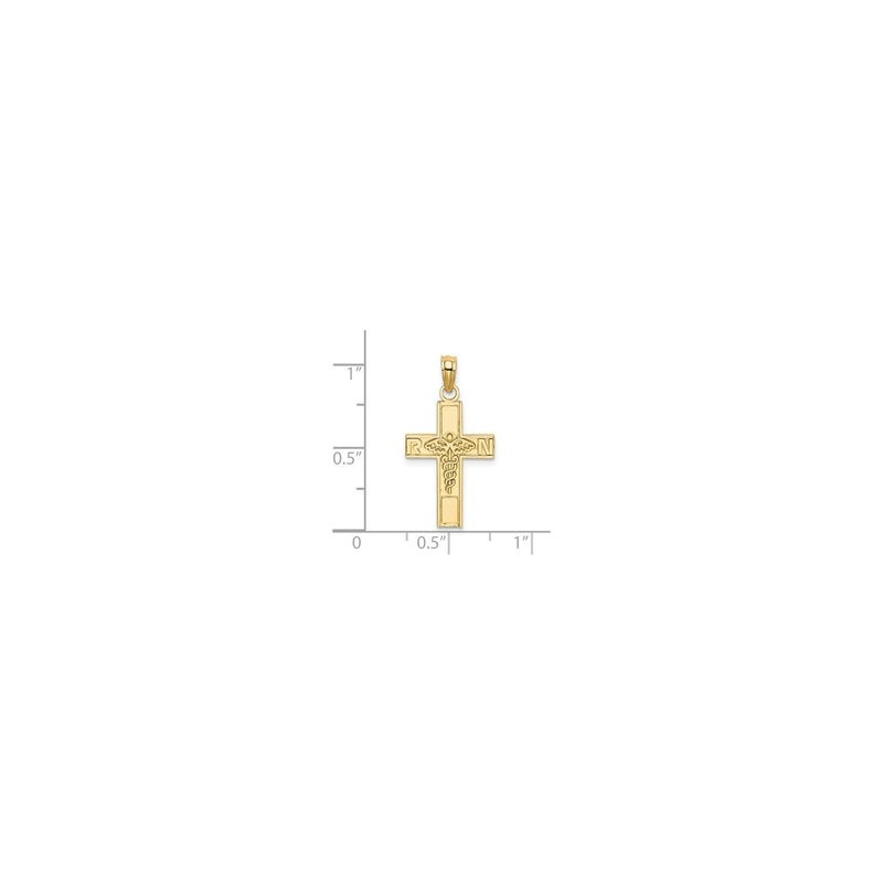 Resident Nurse Caduceus Cross Pendant (14K) scale - Popular Jewelry - New York