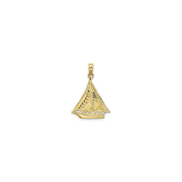 Ribbed Sailboat Pendant (14K) front - Popular Jewelry - New York