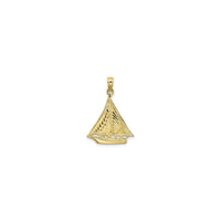 Ribbed Sailboat Pendant (14K) front - Popular Jewelry - New York