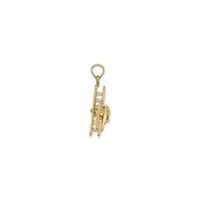 Ribbed Wing Biplane Pendant (14K) side - Popular Jewelry - New York