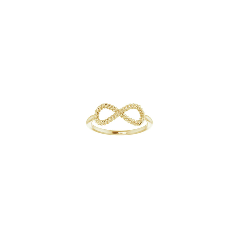 Rope Infinity Ring yellow (14K) front - Popular Jewelry - New York