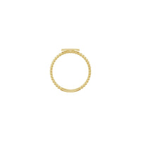 Round Bead Stackable Signet Ring yellow (14K) setting - Popular Jewelry - New York