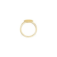ګردي بیډډ سټیک ایبل سیګنیټ حلقه ژیړ (14K) ترتیب - Popular Jewelry - نیو یارک