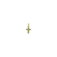 Тегерек Эмералд жана Алмаз Крест кулон (14K) артка - Popular Jewelry - Нью-Йорк