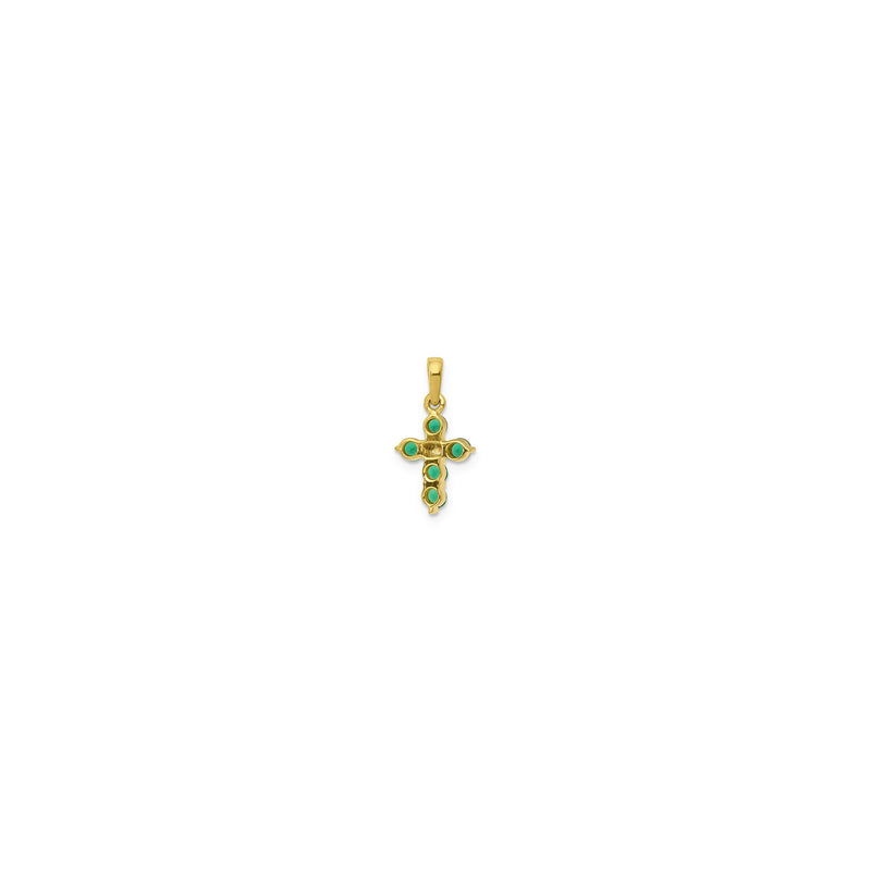 Round Emerald and Diamond Cross Pendant (14K) back - Popular Jewelry - New York