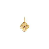 Ruby Flower Pendant yellow (14K) front - Popular Jewelry - New York
