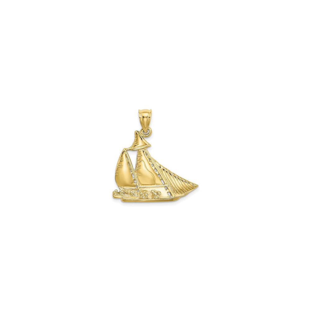 Sailing Ship Pendant (14K) front - Popular Jewelry - New York