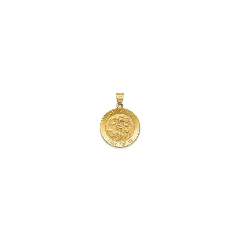 Saint Michael Lightweight Medal yellow (14K) front - Popular Jewelry - New York