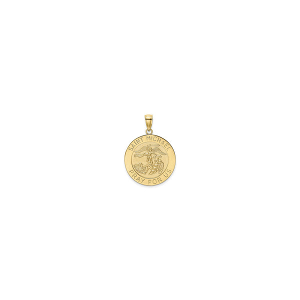Saint Michael Satin Medal (14K) front - Popular Jewelry - New York