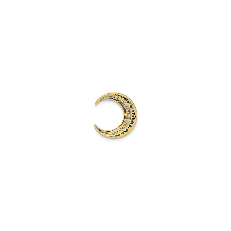 Sapphire and Diamond Crescent Moon Pendant (14K) back - Popular Jewelry - New York