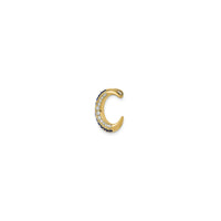 Sapphire and Diamond Crescent Moon Pendant (14K) diagonal - Popular Jewelry - نيو يارڪ