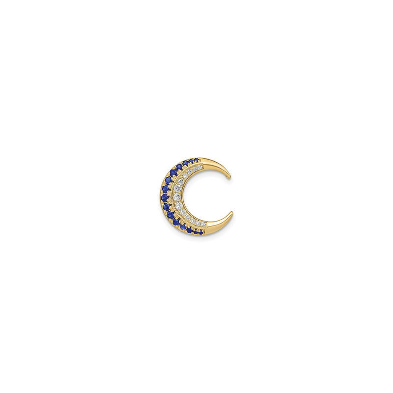 Sapphire and Diamond Crescent Moon Pendant (14K) front - Popular Jewelry - New York