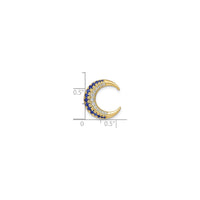 Sapphire and Diamond Crescent Moon Pendant (14K) scale - Popular Jewelry - نيو يارڪ