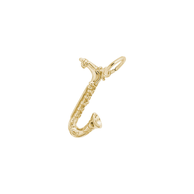 Saxophone Charm yellow (14K) main - Popular Jewelry - New York