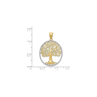 Escala pendente de moldura de cercadura de árvore de rolagem (14K) - Popular Jewelry - New York