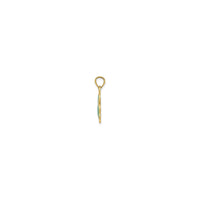 शेमरॉक इनेमलडेड पेंडेंट (14K) साइड - Popular Jewelry - न्यूयॉर्क