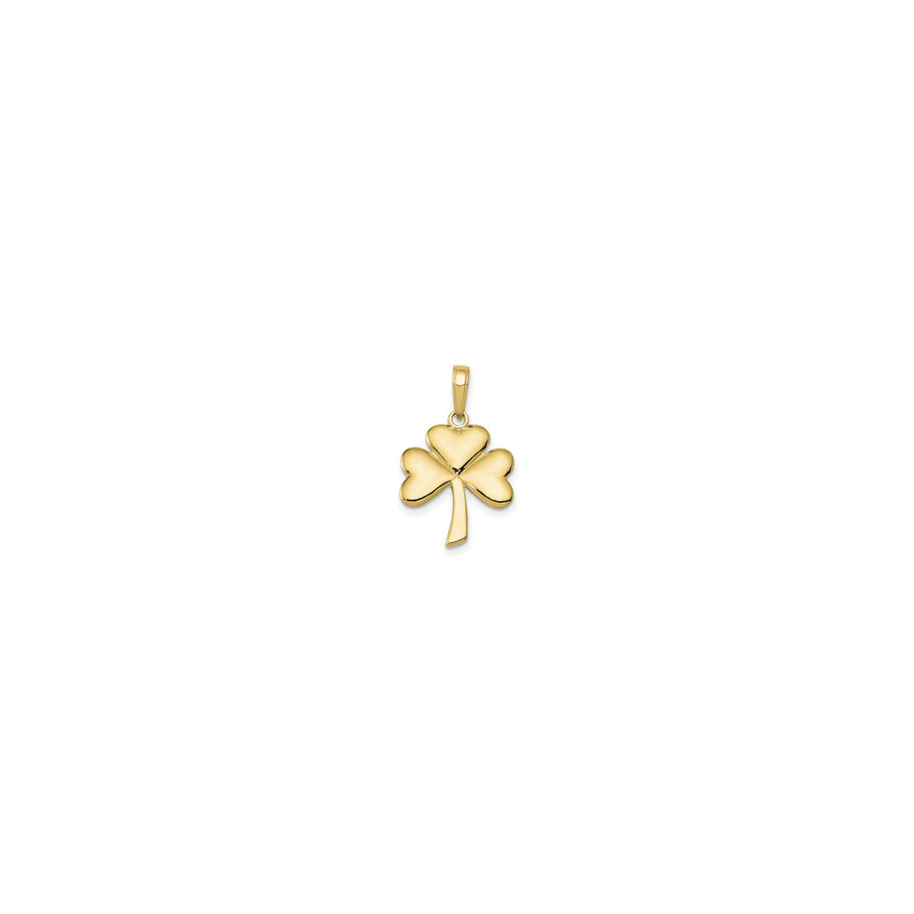 Shiny Shamrock Pendant (14K) front - Popular Jewelry - New York