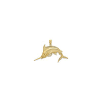 Jumping Marlin Fish Pendant Small (14K) front - Popular Jewelry - New York