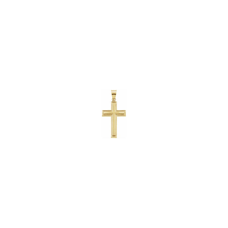 Lightweight Milgrain Cross Pendant small (14K) front - Popular Jewelry - New York