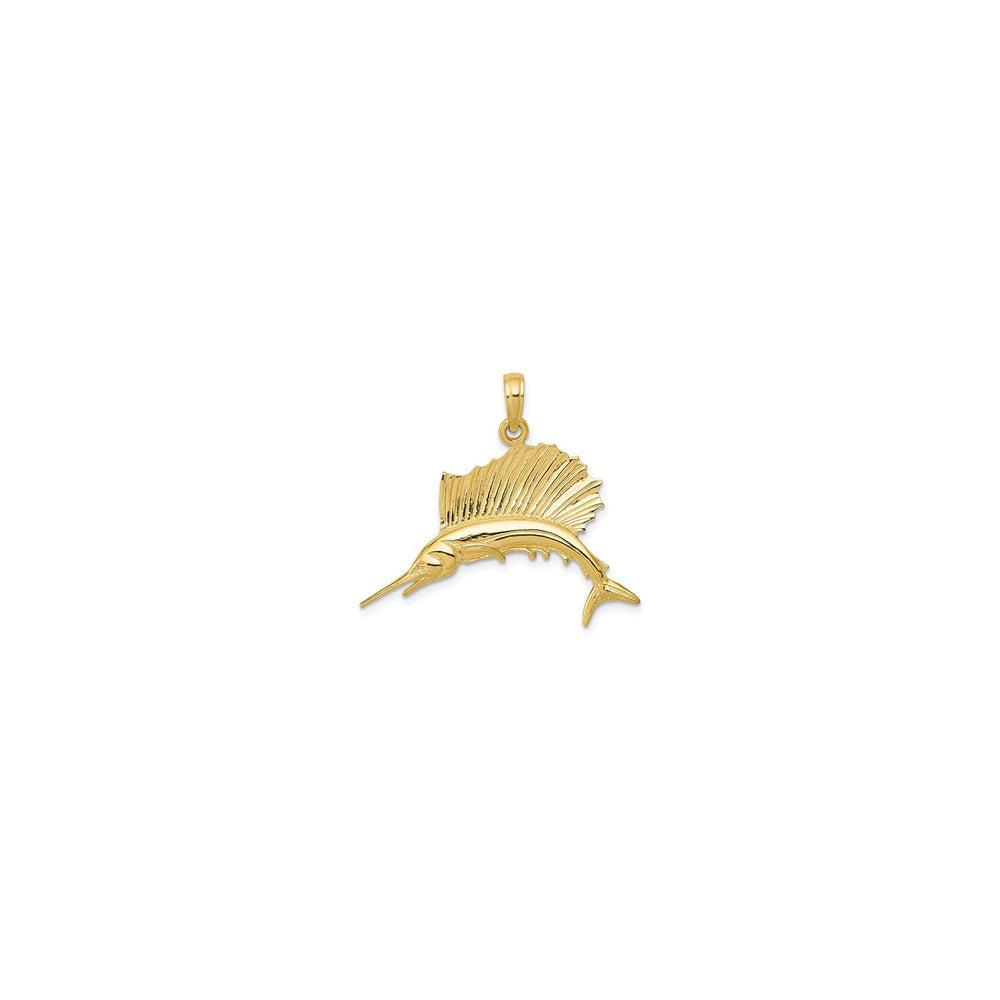 Sailfish Pendant small (14K) front - Popular Jewelry - New York