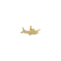 Textured Marlin Fish Pendant Small (14K) front - Popular Jewelry - New York