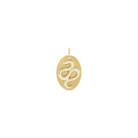Snake Oval Medal Pendant yellow (14K) front - Popular Jewelry - New York