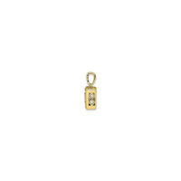 Square Amethyst & Diamond Bezel Pendant (14K) side - Popular Jewelry - New York