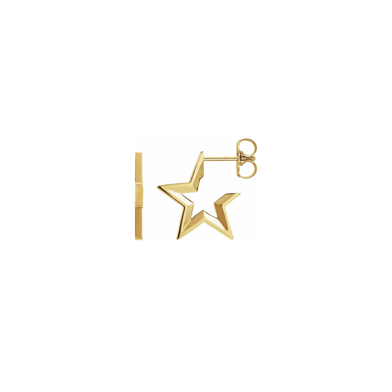 Star Hoop Earrings yellow (14K) main - Popular Jewelry - New York