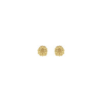 Sunflower Stud Earrings yellow (14K) front - Popular Jewelry - New York